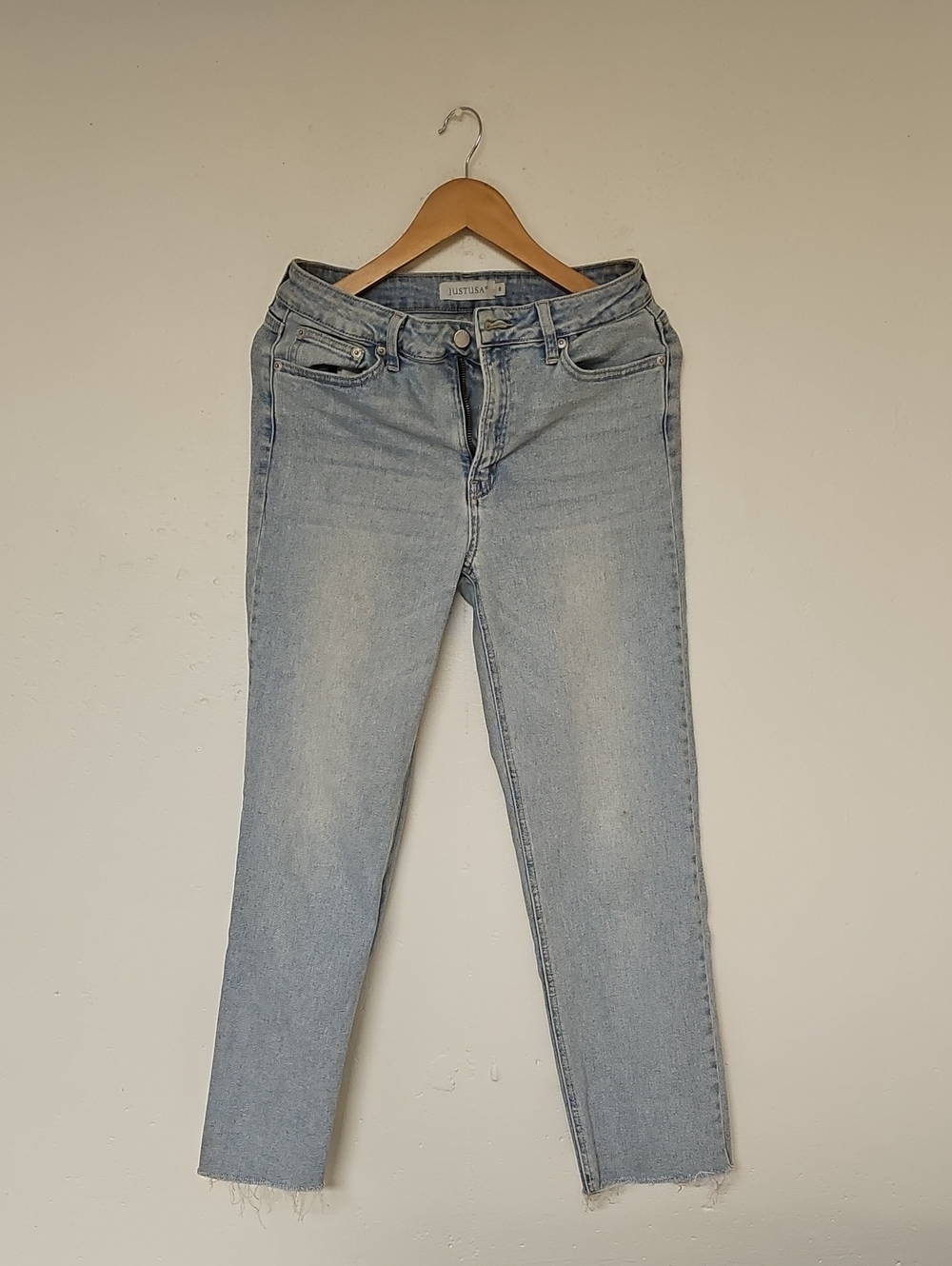 Just USA Washed Light Blue Straight Leg Jeans